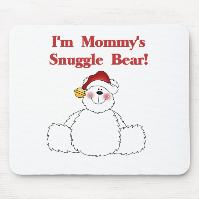 Mummy's Snuggle Bear T-shirts and Gifts Mouse Mat (Front)