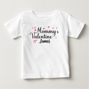 Mummy's Valentines, Personalised Name Baby T-Shirt
