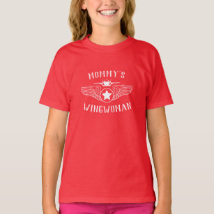 Mummy's Wingwoman Lightning and Wings Girls T-Shirt