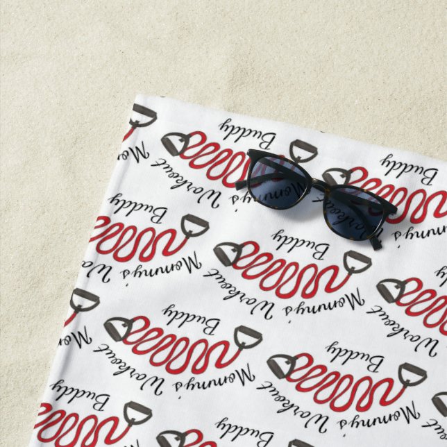 Mummy's Workout Buddy Exercise Resistance Bands Beach Towel (In Situ)