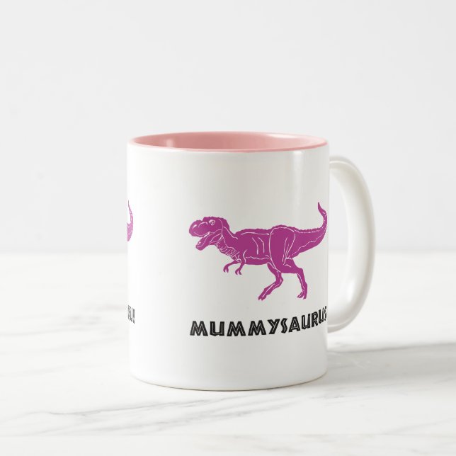 MUMMYSAURUS T-rex dinosaur cup mug for mummy, mum (Front Right)