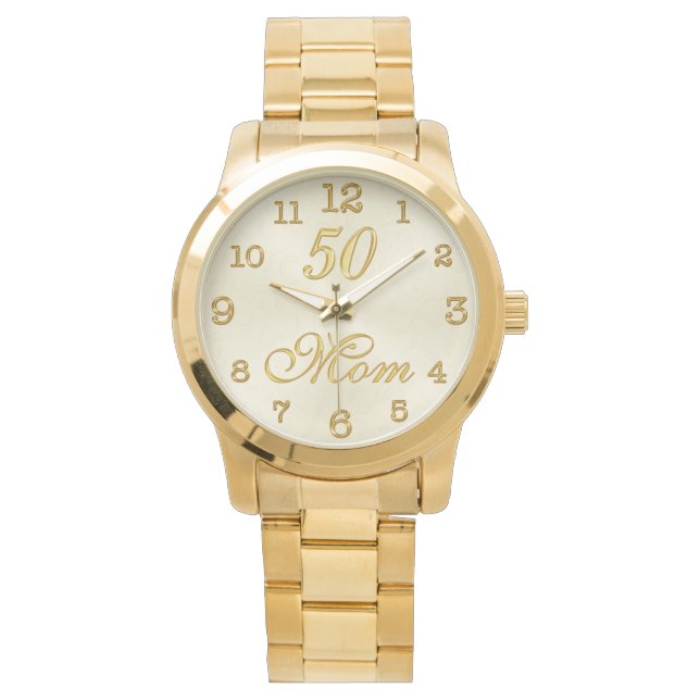 Mum's 50th Birthday Gift Ideas 50th Birthday Watch (Front)