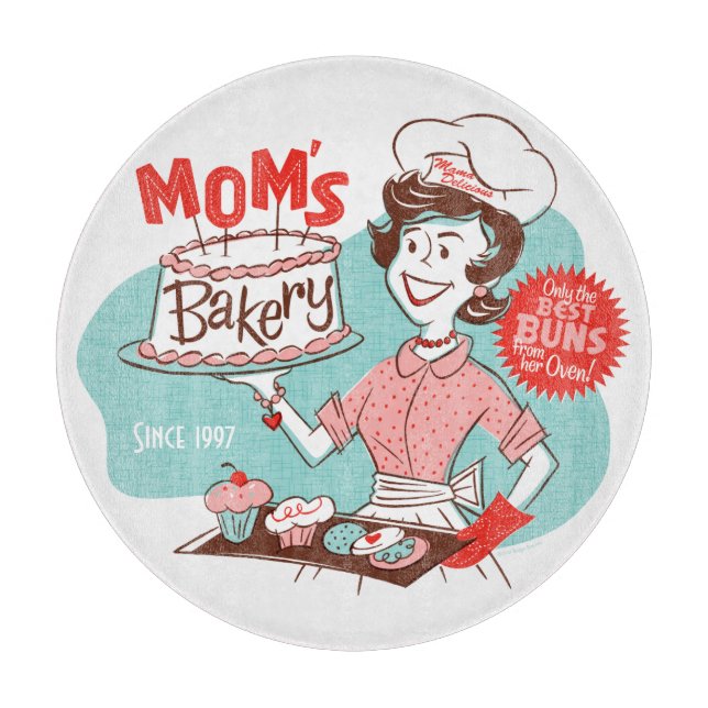 Mum's Bakery Retro Cutting Board (CUSTOMIZABLE) (Front)