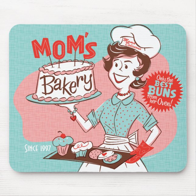 Mum's Bakery Retro Mother's Day Mousepad (Front)