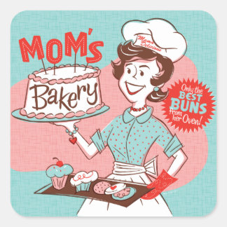 Mum's Bakery Retro Sticker — Square