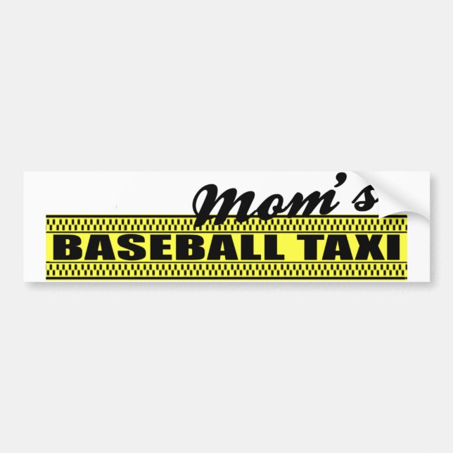 Mum's Baseball Taxi Bumper Sticker (Front)