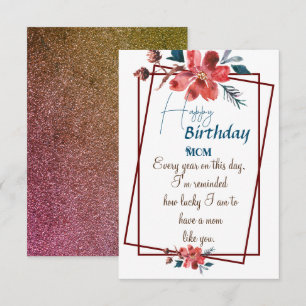 Mum's birthday greet floral  card