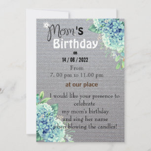 Mum's birthday invitation