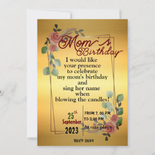 mum's birthday Invitation