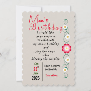 Mum's birthday invitation