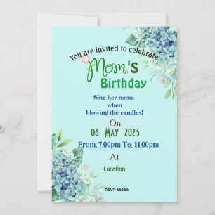 Mum's birthday invitation