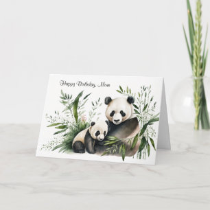 Mum's Birthday Panda Bear With Cub Card