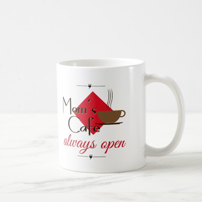 Mum's Cafe Always Open Coffee Mug (Right)