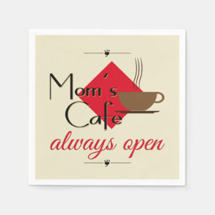 Mum's Cafe Always Open Napkin