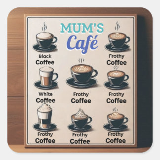 Mum's Cafe Postcard Square Sticker