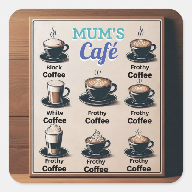 Mum's Cafe Postcard Square Sticker (Front)