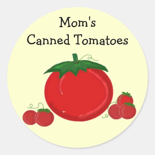 Mum's Canned Tomatoes Classic Round Sticker (Front)