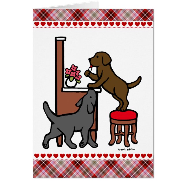 Mum's Chocolate Lab and Black Lab (Front)