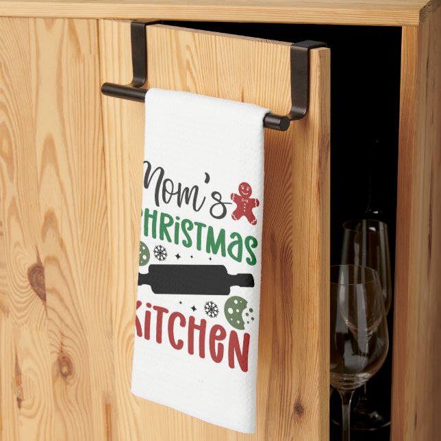 Mum's Christmas Kitchen Holiday Decor Tea Towel (Thirds Fold)