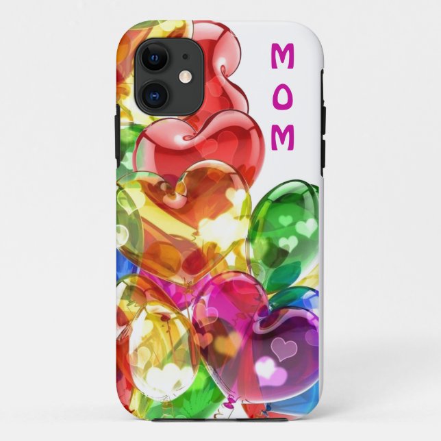 Mum's colourful Heart iPhone Case (Back)