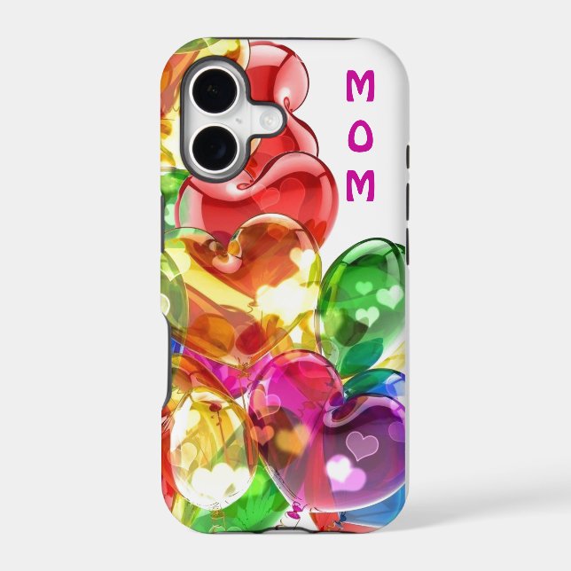 Mum's colourful Heart iPhone Case (Back)