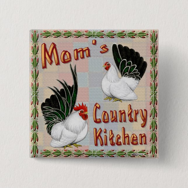 Mum's Country Kitchen 15 Cm Square Badge (Front)