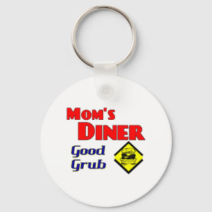 Mum's Diner Good Grub Retro Restaurant Key Ring