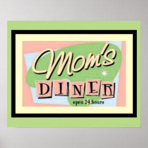 Mum's Diner Nostalgic Poster 16 x 20