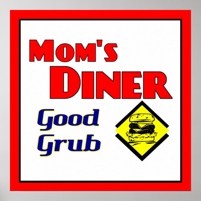 Mum's Diner Retro Restaurant Art Print (Front)
