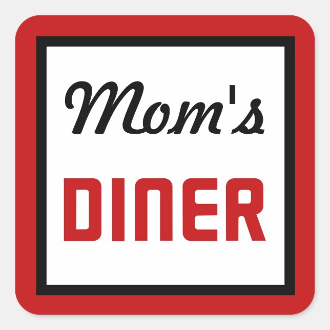 Mum's Diner Square Sticker (Front)