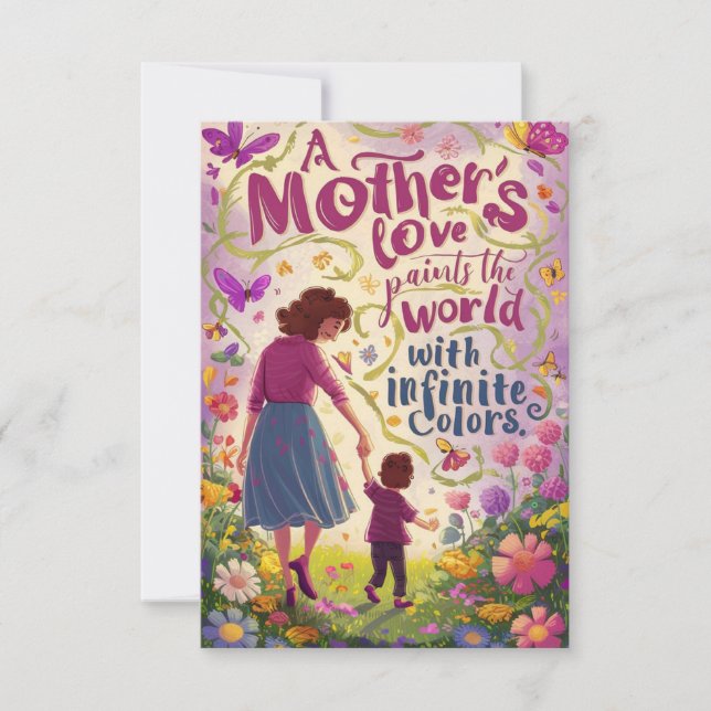"Mum's Embrace" mothers day greeting cards (Front)