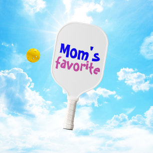 "Mum's favourite" Funny Quote With Blue Pink Text Pickleball Paddle