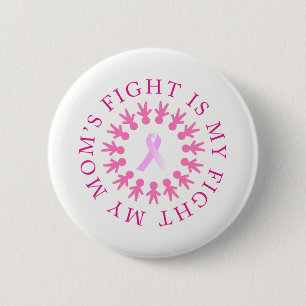 Mum's Fight Breast Cancer Awareness Button