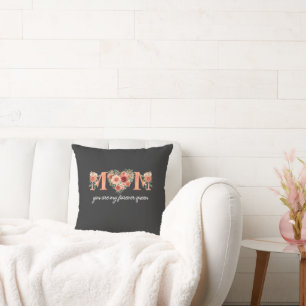 Mum's Forever Queen Floral Heart T-Shirt Cushion