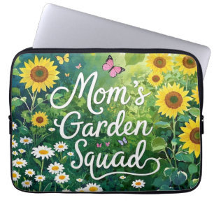 Mum's Garden Squad_Sunflowers Daises Butterflies Laptop Sleeve