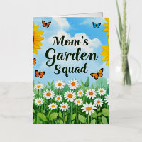 Mum's Garden Squad Sunflowers Daisies Butterflies