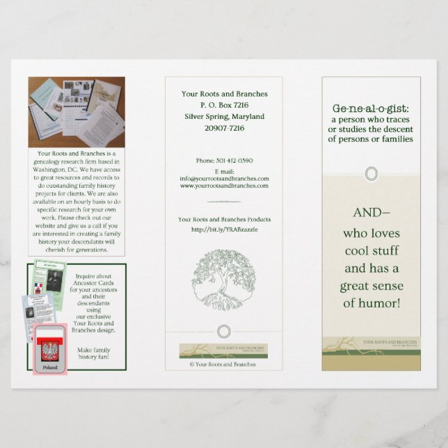 Mum's Genealogy Brochures PNG #2 Dk Green (Front)