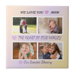 Mum's Grace - Pastel 4 Photo Tribute Tile