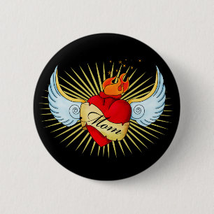 Mum's Heart 6 Cm Round Badge