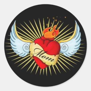 Mum's Heart Classic Round Sticker