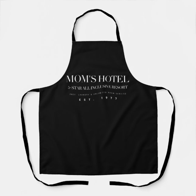 Mum's Hotel Personalised All-Over Print Apron - Cu (Front)