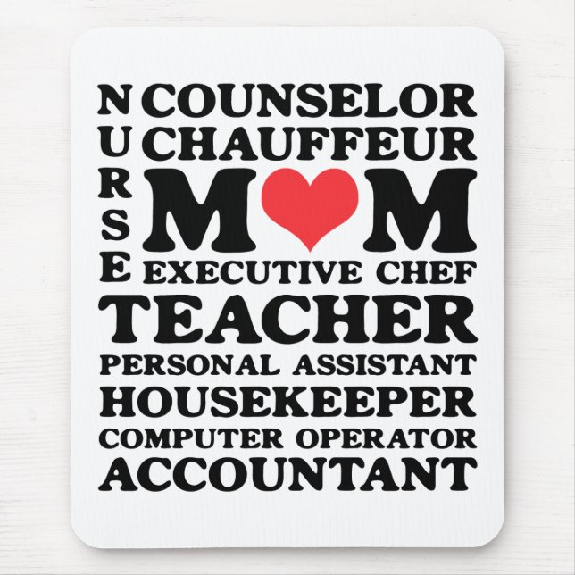 Mum's Jobs Mother's Day Mousepad (Front)