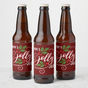 Mum's Jolly Juice Christmas Cheer Beer Bottle Beer Bottle Label