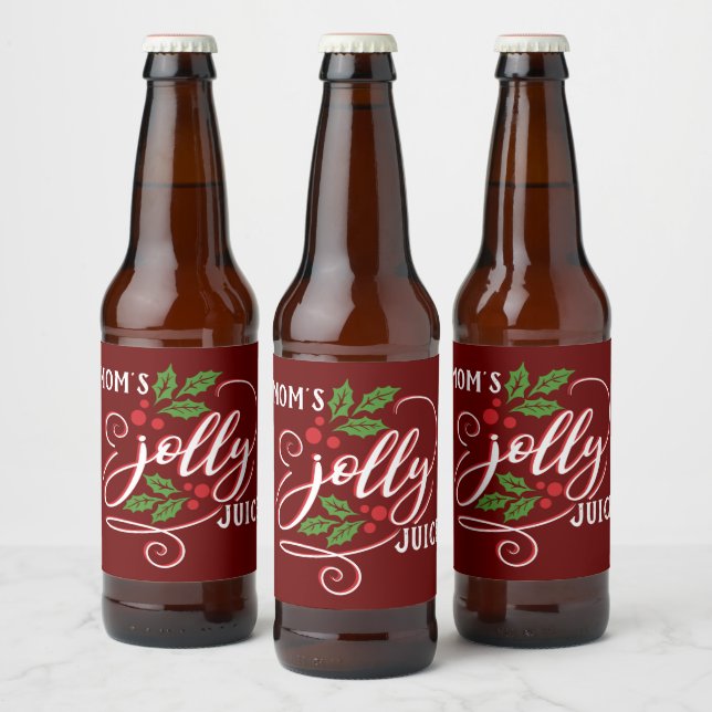 Mum's Jolly Juice Christmas Cheer Beer Bottle Beer Bottle Label (Bottles)