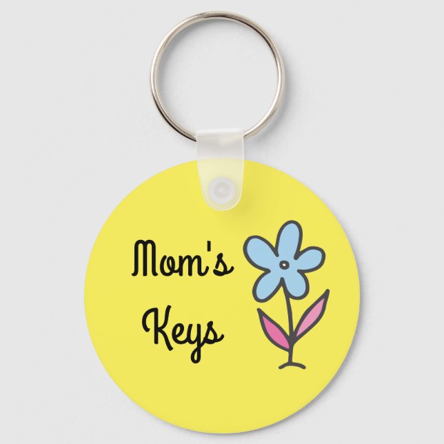 Mum's Keys with Flower Key Ring (Front)