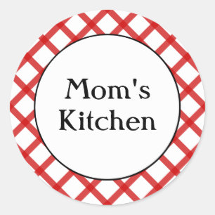 Mum's Kitchen Custom Red Lattice Sticker