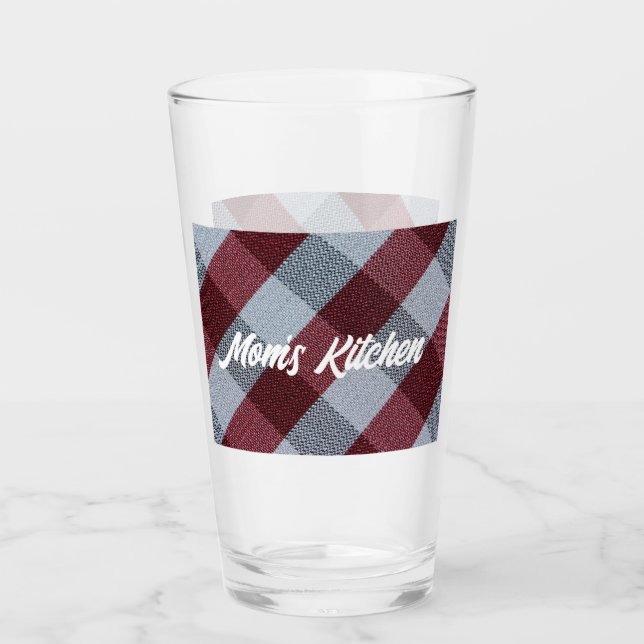 Mum's Kitchen | Drinking Glasses | Red Plaid (Front)
