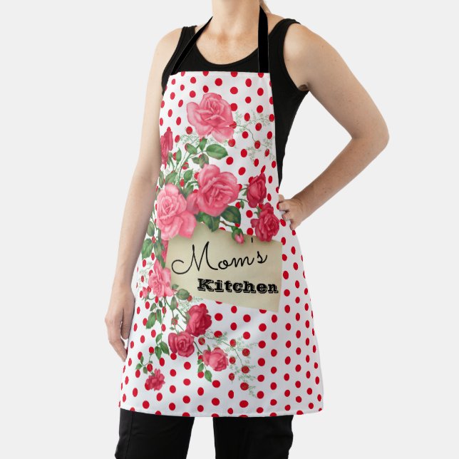 Mum's Kitchen Personalised Rose Apron (Insitu)