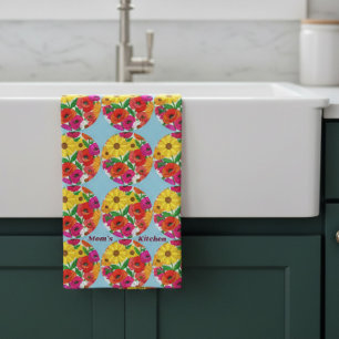 Mum's Kitchen Retro Flower Dopamine Decor Tea Towel