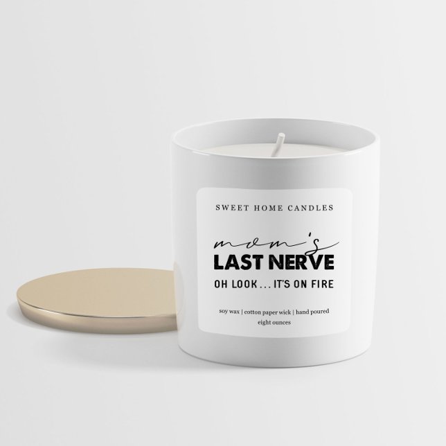 Mum's Last Nerve Candle Label Square Sticker (Creator Uploaded)